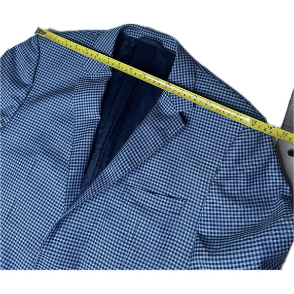 Hugo Boss The Smith Sport Coat Blazer 40R Blue Plaid 100% Wool Two Button Jacket - Picture 12 of 12